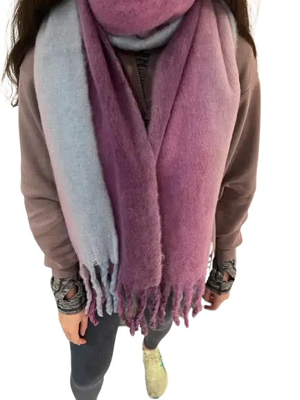 Cinnamon Creations | Soft Blanket Scarf - Purple and Blue Ombre-Cinnamon Creations-Homing Instincts