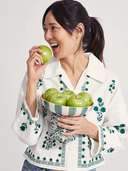 Jones & Co | Footed Platter Del Sol Green-Jones & Co-Homing Instincts