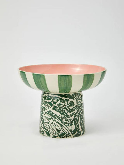 Jones & Co | Footed Platter Del Sol Green-Jones & Co-Homing Instincts