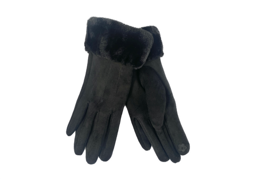 Cinnamon Creations | Fur Cuff Touch Screen Gloves Black-Taylor Hill-Homing Instincts