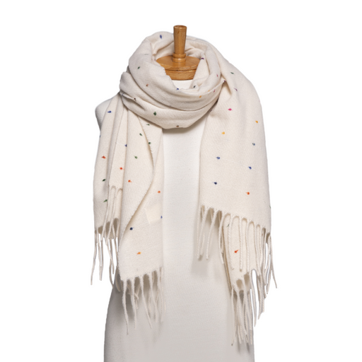 Taylor Hill | Cream Speckled Fringe Scarf