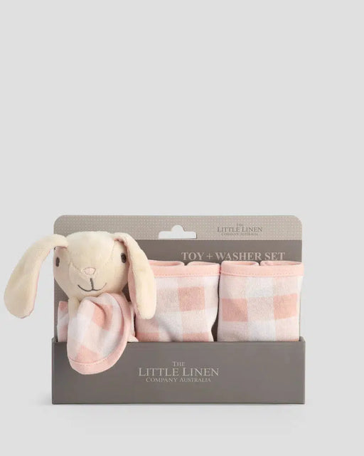 The Little Linen Company | Baby Washer and Toy Set Bunny-The Little Linen Company-Homing Instincts