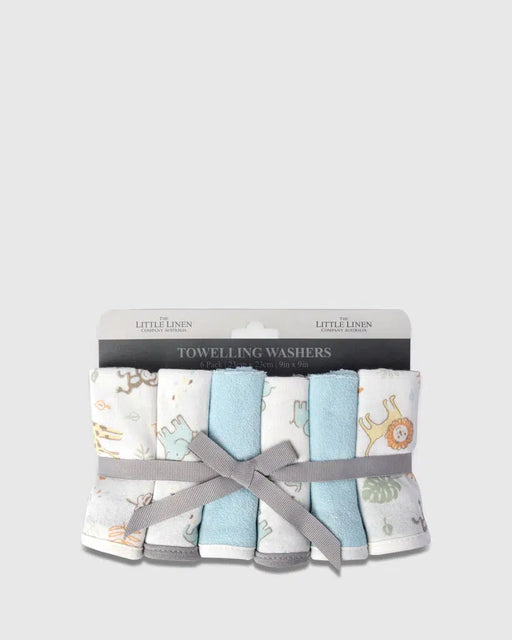 The Little Linen Company | Baby Face Washer 6 Pack Bear-The Little Linen Company-Homing Instincts