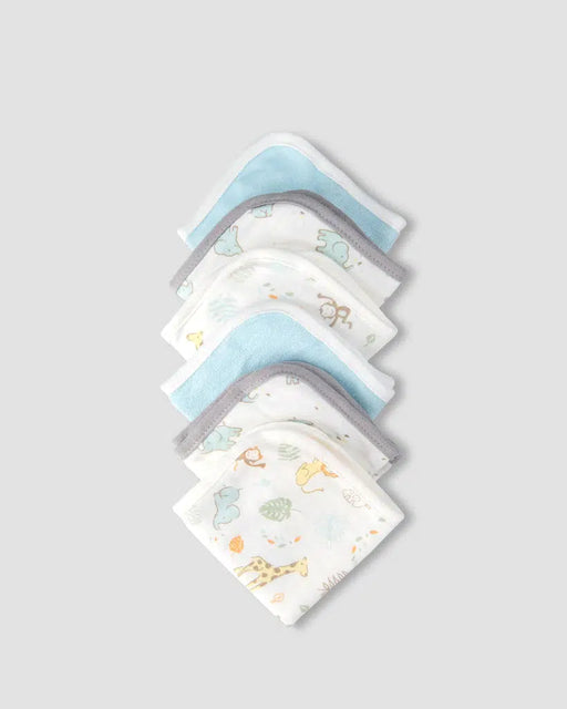 The Little Linen Company | Baby Face Washer 6 Pack Bear-The Little Linen Company-Homing Instincts