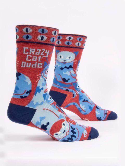 Blue Q | Crazy Cat Dude Socks-Blue Q-Homing Instincts