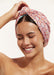 Louvelle | Dahlia Shower Turban XL Orange Palm Check