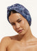 Louvelle | Dahlia Shower Turban Water‑Resistant Indigo Distressed