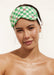 Louvelle | Satin Sleep Set Green Check Eye Mask Bonnet