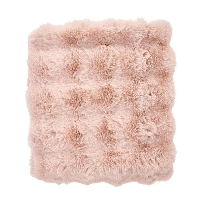 Annabel Trends | Bubble Faux Fur Throw, Cozy Pink