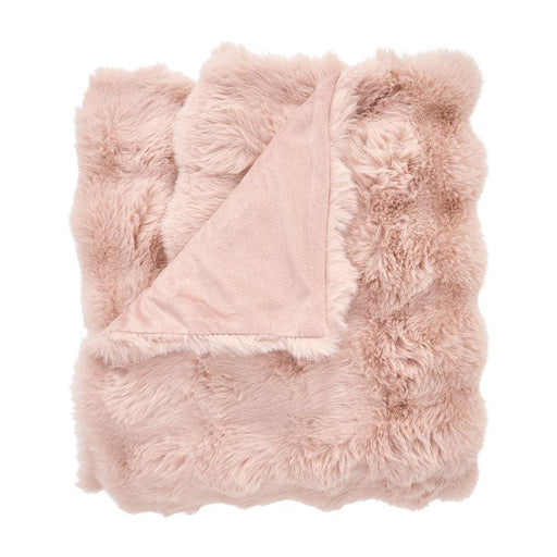 Annabel Trends | Bubble Faux Fur Throw, Cozy Pink