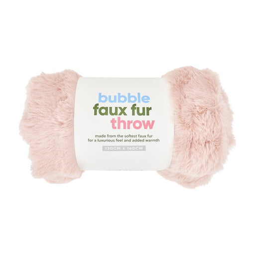 Annabel Trends | Bubble Faux Fur Throw, Cozy Pink