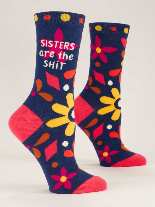 Blue Q | Sisters Are The Shit Crew Socks Floral