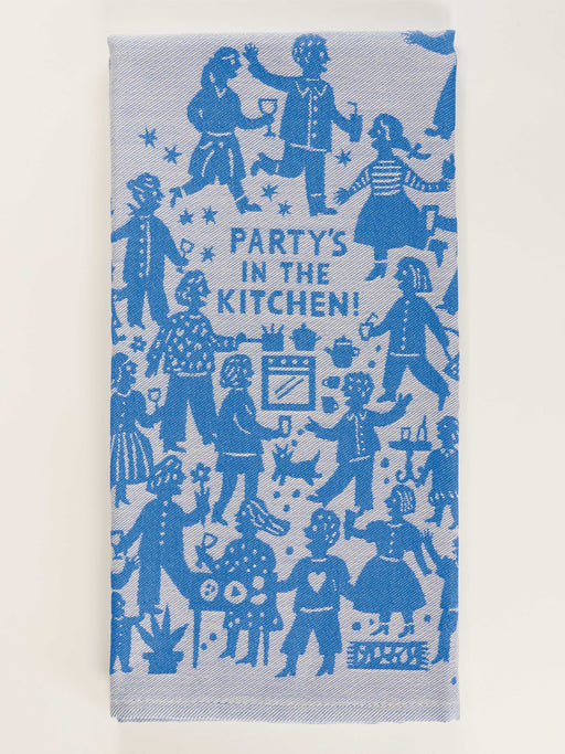 Blue Q | Party's Kitchen Dish Towel, Blue & White