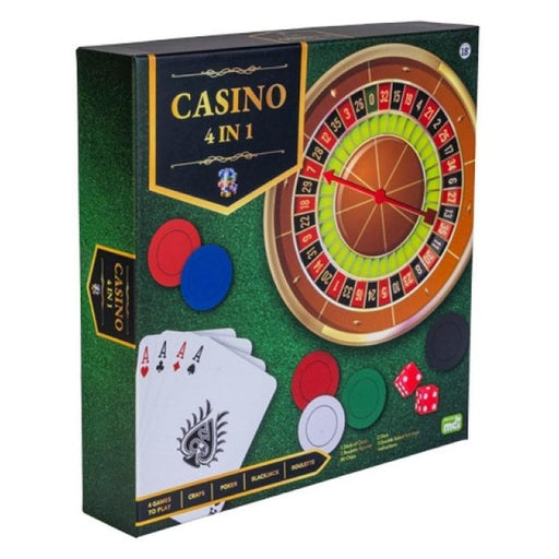 MDI | Casino 4-in-1 Game Set – Roulette, Poker, Blackjack, Craps
