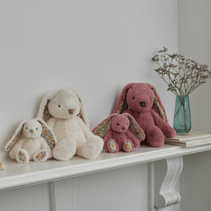 Pilbeam Living | Floral White Plush Bunny Medium