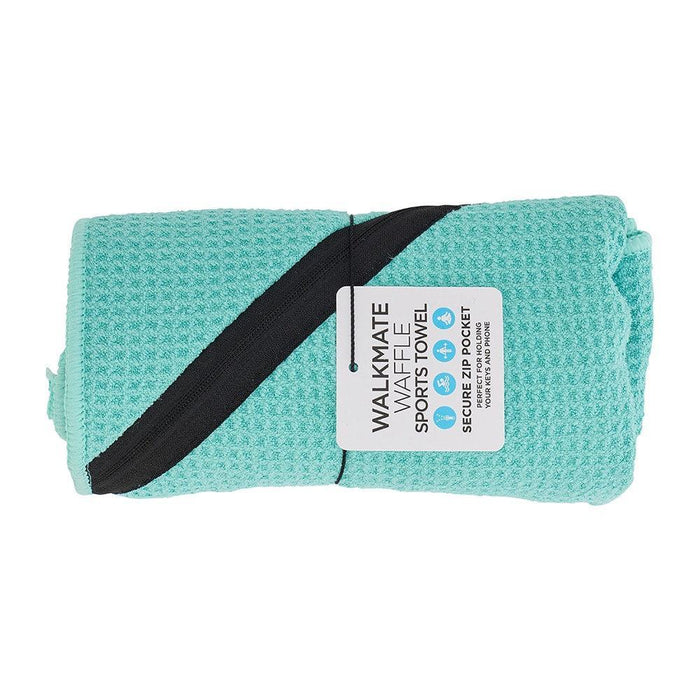 Annabel Trends | Waffle Zip Sports Towel, Aqua & Hot Pink