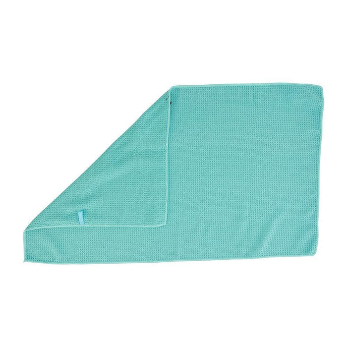 Annabel Trends | Waffle Zip Sports Towel, Aqua & Hot Pink