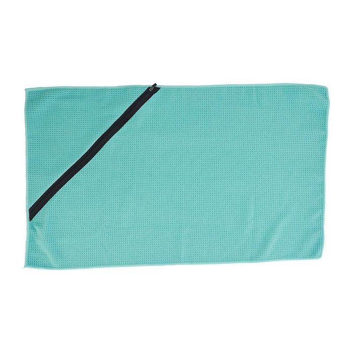 Annabel Trends | Waffle Zip Sports Towel, Aqua & Hot Pink