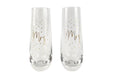 Urban Products | 2x 2pc Urban 16cm Mr Mrs Champagne Flute Glass Stemless Drink Cup Glassware Gold