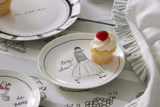 Pilbeam Living | Bistro Blanc Petite Plate New Bone China Black Red