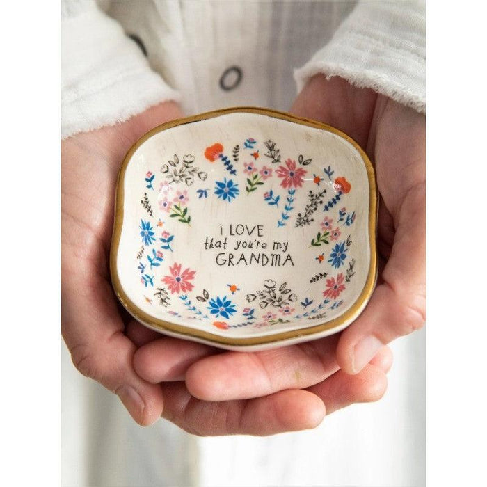 Natural Life | Antiqued Ceramic Trinket Bowl Grandma