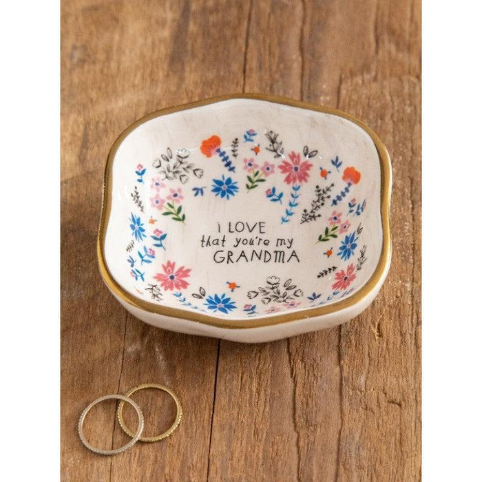 Natural Life | Antiqued Ceramic Trinket Bowl Grandma