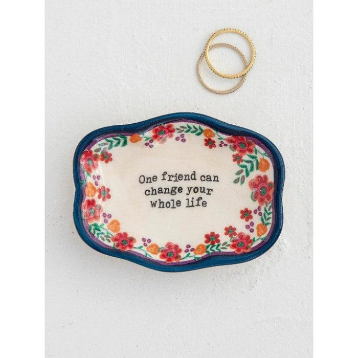Natural Life | Artisan Hand-Moulded Ceramic Trinket Dish One Friend