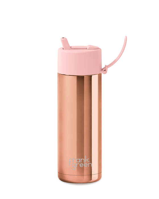 Frank Green | 20oz Rose Gold Ceramic Reusable Bottle with Flip Straw Lid