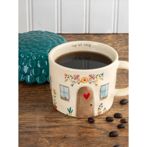 Natural Life | Cozy Cottage Mug with Lid Hand‑Moulded Semi‑Porcelain