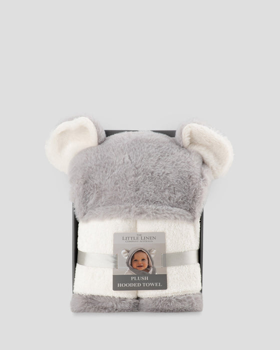 The Little Linen Company | Little Linen Plush Baby Hooded Towel - Outback Koala