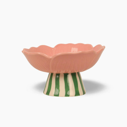 La La Land | Blush Flower Bowl Stand Whimsical Stoneware