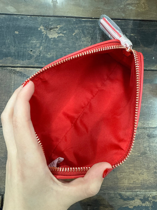 Annabel Trends | Mini Vanity Bag Red Interior Rose Gold Zippers
