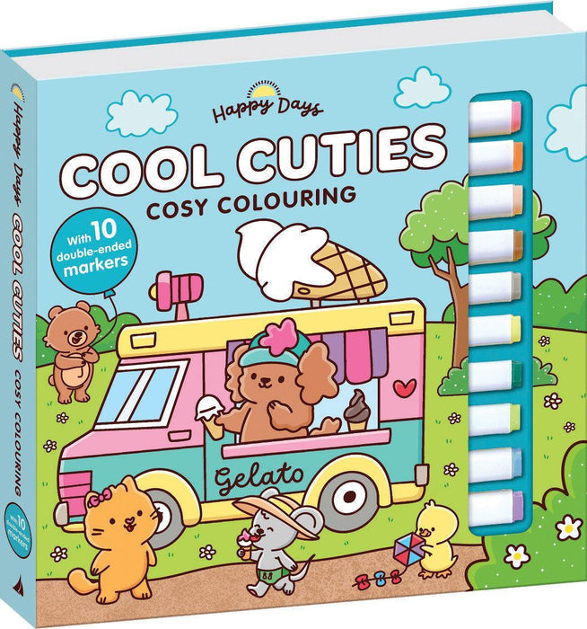 Lake Press | Happy Days Deluxe Cosy Colouring Folder - Cool Cuties