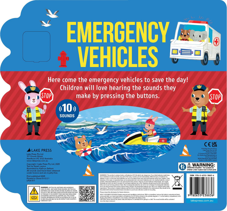 Lake Press | 10-Button Sound Book - Emergency Vehicles