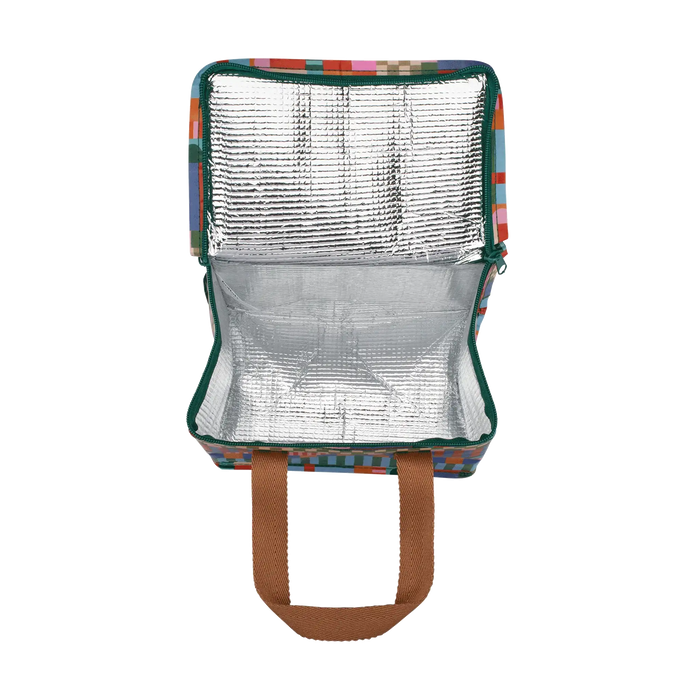 Kollab | Blocks and Stripe Insulated Classic Lunch Bag Geometric Pattern