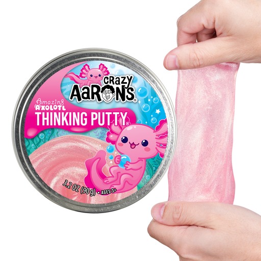 Crazy Aaron's | Amazing Axolotl Thinking Putty Shimmering Pink 4in