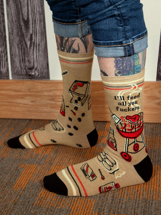 Blue Q | M-Crew Socks Barbecue Graphic