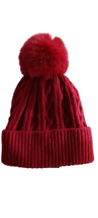 Cinnamon Creations | Pom Pom Beanie Burgundy-Cinnamon Creations-Homing Instincts