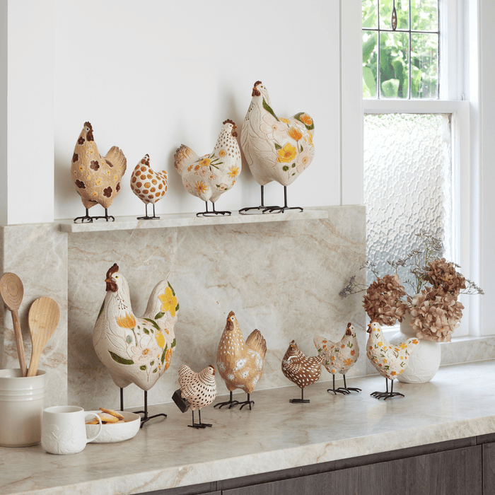 Pilbeam Living | Eggsworth Resin Sculpture Cream Orange 14.5x20x8.5cm