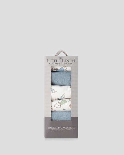 The Little Linen Company | Little Linen Baby Towelling Wash Cloths 6PK - Barklife Dog