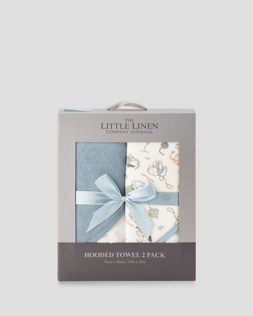 The Little Linen Company | Little Linen Baby Hooded Towels 2 Pack - Barklife Dog