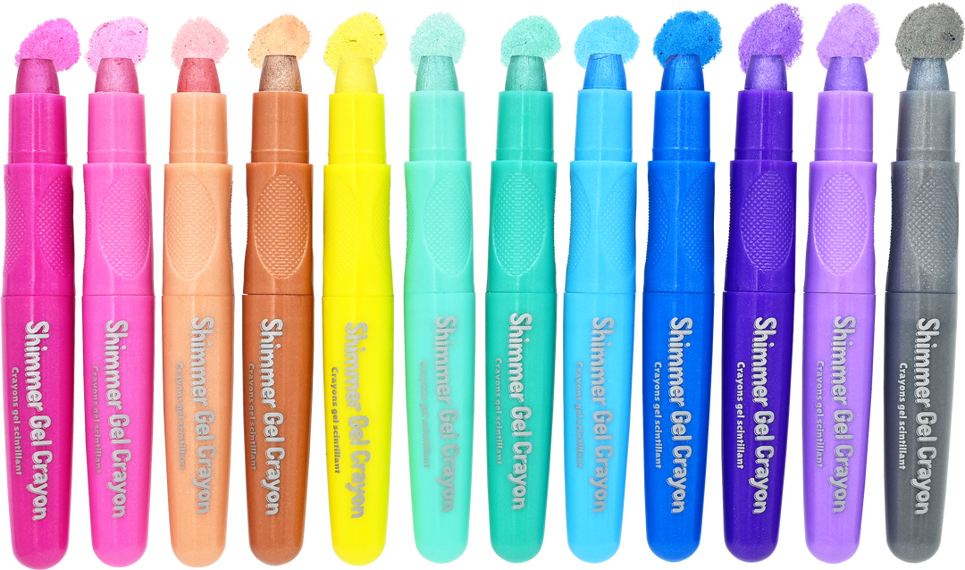 Peter Pauper Press | Studio Series Junior Shimmer Gel Crayons 12‑Count