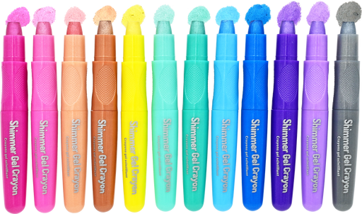 Peter Pauper Press | Studio Series Junior Shimmer Gel Crayons 12‑Count