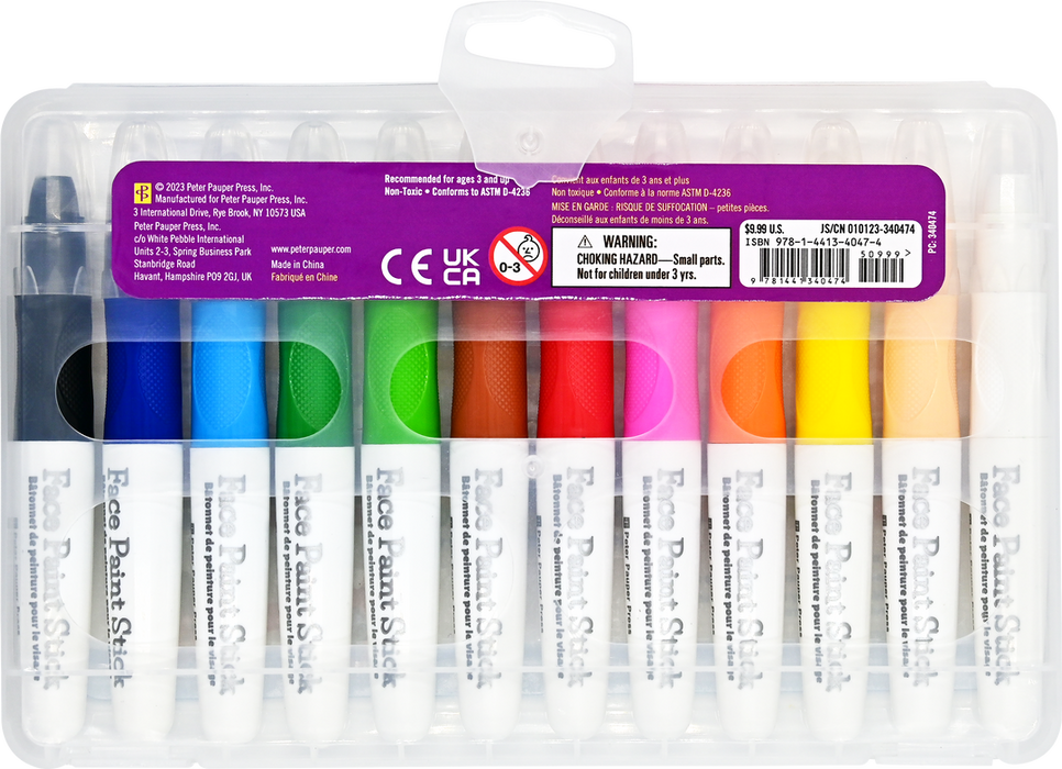 Peter Pauper Press | Studio Series Junior Face Paint Sticks (Set of 12)