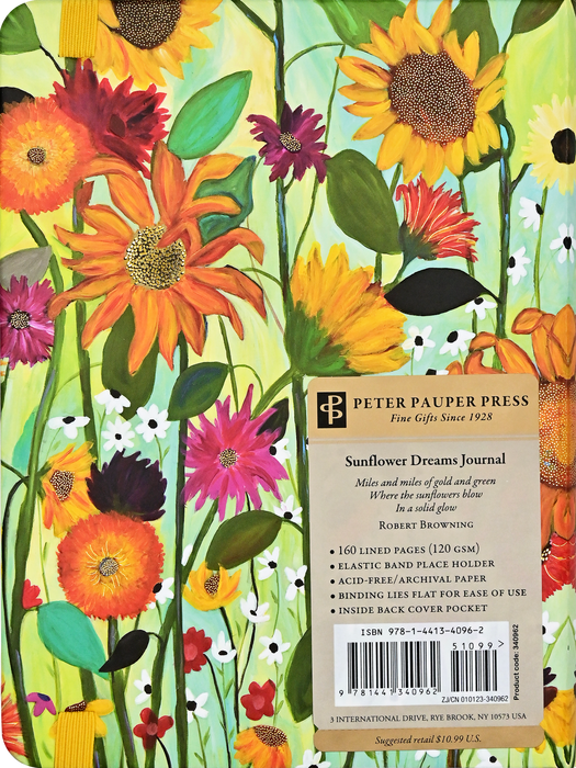 Peter Pauper Press | Sunflower Dreams Journal Hardcover Gold Foil