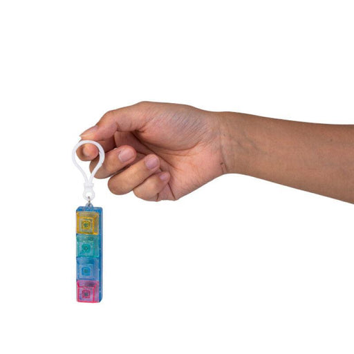 MDI | Sparkly Blue Keyboard Click Fidget Keychain with Carabiner Homing Insticts