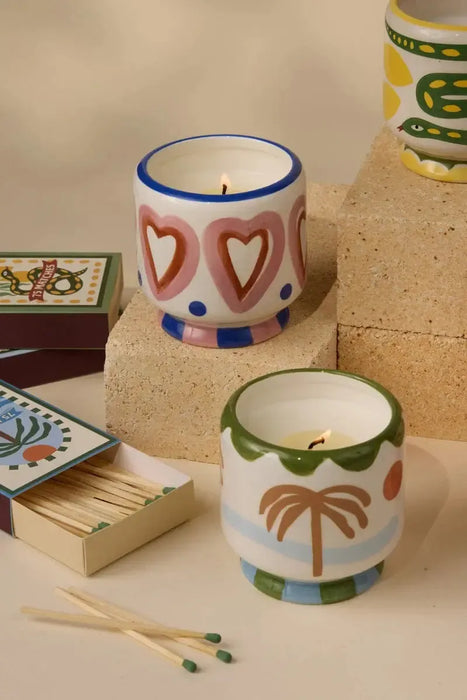 Paddywax | A Dopo 8oz Ceramic Candle "Hearts" - Rosewood Vanilla-Paddywax-Homing Instincts