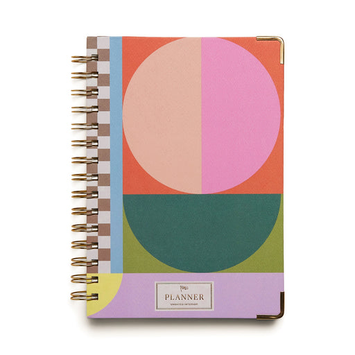 Designworks Ink | Undated Perpetual Planner Gold Finish Geo Checks