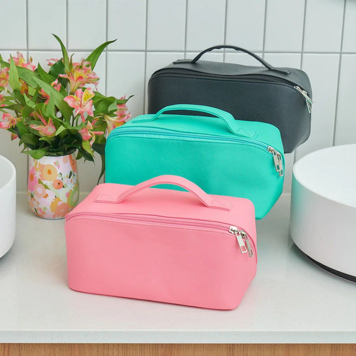 Annabel Trends | Toiletry Bag – Vegan Leather Double‑Zip, Three Colors