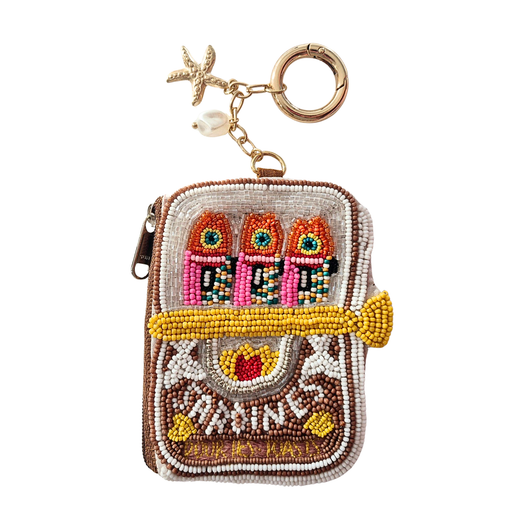 Zoda | Sardines Brown Beaded Keychain Pouch Homing Instincts